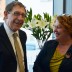 Micah Projects Coordinator Karyn Walsh with Dr Bruce Flegg, Queensland Minister for Housing and Public Works 
