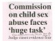 Commission on child sex abuse faces 'huge task'